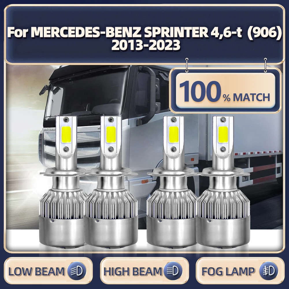 

LED Headlight Bulbs 40000LM High Low Beam Truck Headlamps 6000K For MERCEDES-BENZ SPRINTER 4,6-t (906) 2013-2020 2021 2022 2023