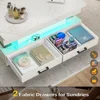 40" Lift Top Coffee Table, Coffee Tables with Storage for Living Room, Small Coffee Table with 2 Fabric Drawers & LED Lig 5