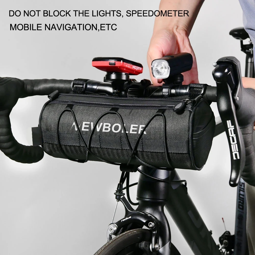 NEWBOLER Bike Handlebar Bag Bicycle Front Bag Storage Roll Bag