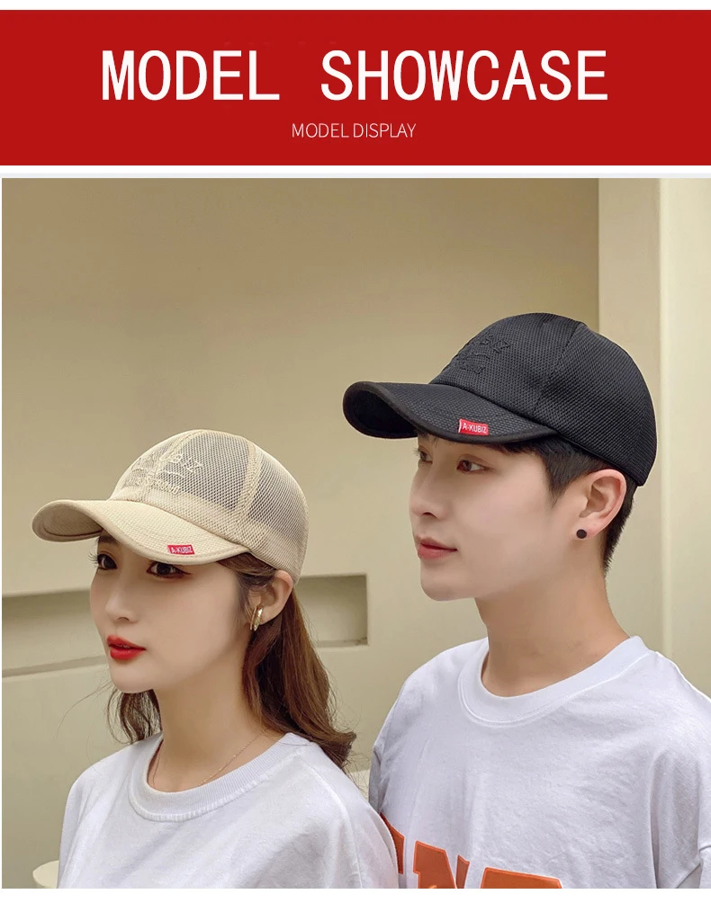 Summer Hats For Men And Women Mesh Baseball Caps Fashion Embroidered Visor Hat Outdoor Embroidered Letter Sun Protection Hat