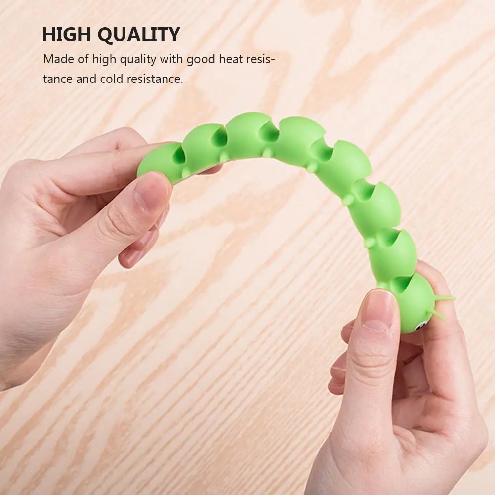 1Pcs 애벌레 모양의 실리콘 케이블 와인더 헤드폰 휴대 전화 USB 충전기 노트북 이더넷 케이블 데스크탑 케이블