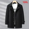 Woolen Jacket Men Plus Size 12XL Solid Color Jackets Woolen Coats Male Autumn Winter Long Style Jacket Fashion Casual 1