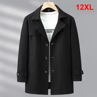 Woolen Jacket Men Plus Size 12XL Solid Color Jackets Woolen Coats Male Autumn Winter Long Style Jacket Fashion Casual 1