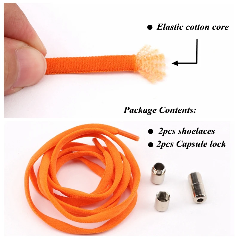 Elastic Shoelaces No tie Shoe laces Kids and Adult 21 Color Round Boots Shoelace Quick Lazy Laces length 100CM 120CM 1Pair
