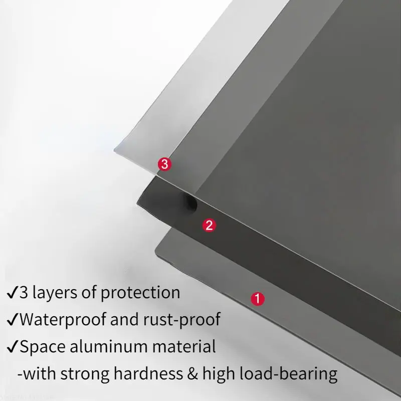 Punch Free Floating Shelves for Wall Storage Self-adhesive Rack 20-50cm Kitchen Home Decor Bathroom Accessorie Modern Matt Black 5