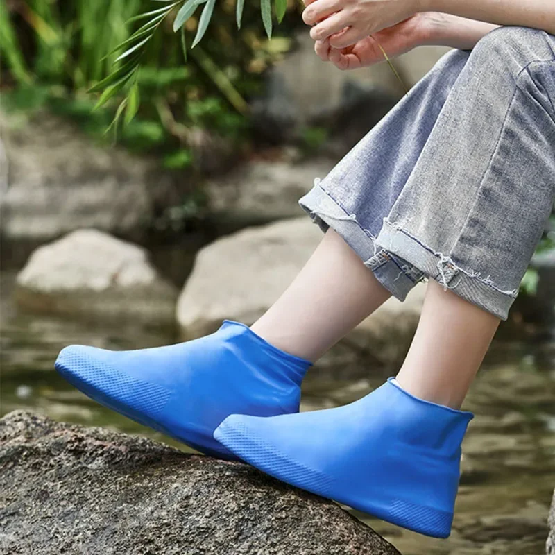 1 Pair Waterproof Non-slip Silicone Shoe Covers High Elastic Wear-resistant Outdoor Rainy Day Reusable Accessories shoe covers