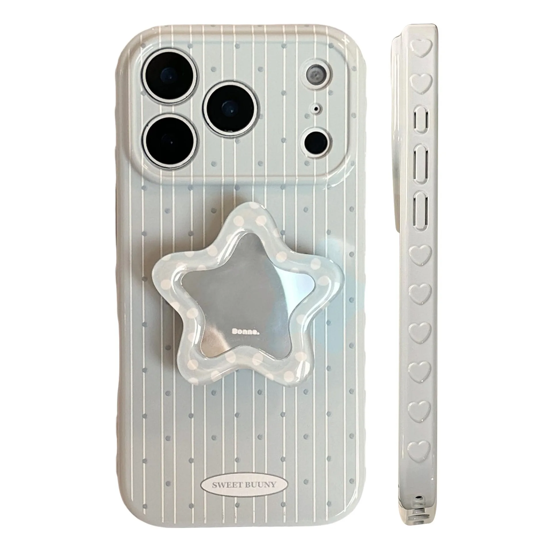 Cute Polka Dot Star Phone Holder Case with Shockproof Soft TPU Bracket Stand