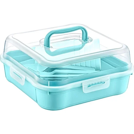 32 Darab Praktikus 6 Személyiség Hordozó Táska Piknik Szett Kempingkészlet 6 Műanyag Lemez 6 Villa 6 Kanál 6 Bıçak 6 Csésze - Image 6