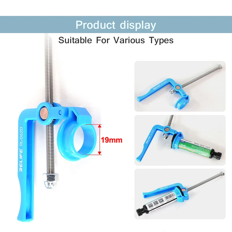 Soldering Propulsion Tool RELIFE RL-062D Manual Labor-saving Glue Booster for 5-10CC Syringe Soldering Oil High Strength Solder Mask