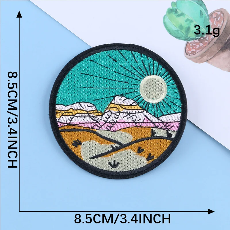 Visit to Buy] PF Cactus Embroidered Patches for Clothes DIY Iron On Patch  Stripes Applique Accessories Decorat…
