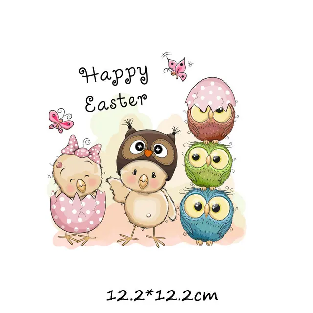 Cartoon Animal Patch Set Iron on Transfer Cute Unicorn Cat Owl Dog Flower Patches for Kids Girl Clothing T-shirt DIY Heat Press 184