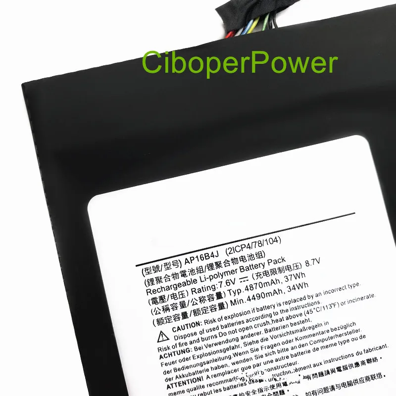 Qualidade Original Novo Interruptor Alpha 12 Tablete de Bateria para Laptop Ap16b4j - Imagem 2