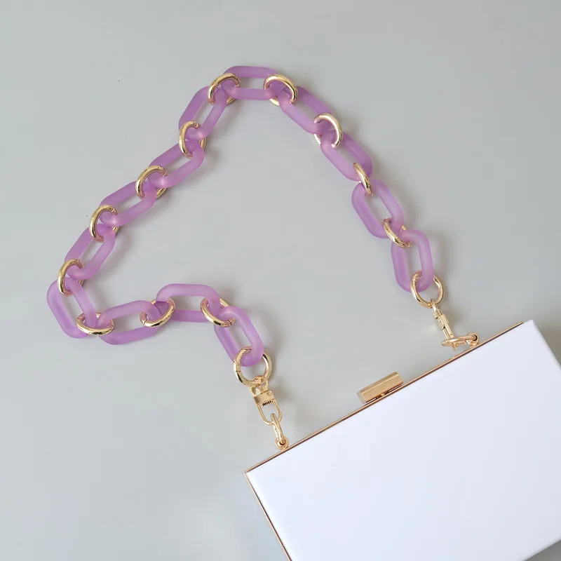 Neue Mode Frau Handtasche Zubehör Ketten Weiß Grau Transparent Matte Kette Metall Strap Frauen Kupplung Schulter Geldbörse Zubehör – Detail 27