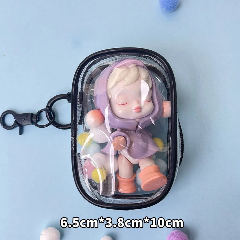 Storage bag 1pcs PVC Transparent Storage Bag Keychain Mystery Box Thicken Wallet Girl Children Kawaii Toy Doll Gift Bag