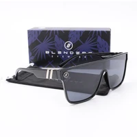 Mixed Blue Mirror Sunglasses Men's Polarized UV Lens Glasses Retro Fashion Square Blender Men's Sunglasses 68009: with box 1