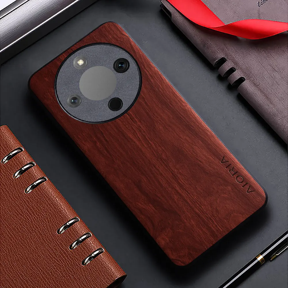 Bamboo Wood Pattern Leather Phone Case - Elegant and Durable Back Cover