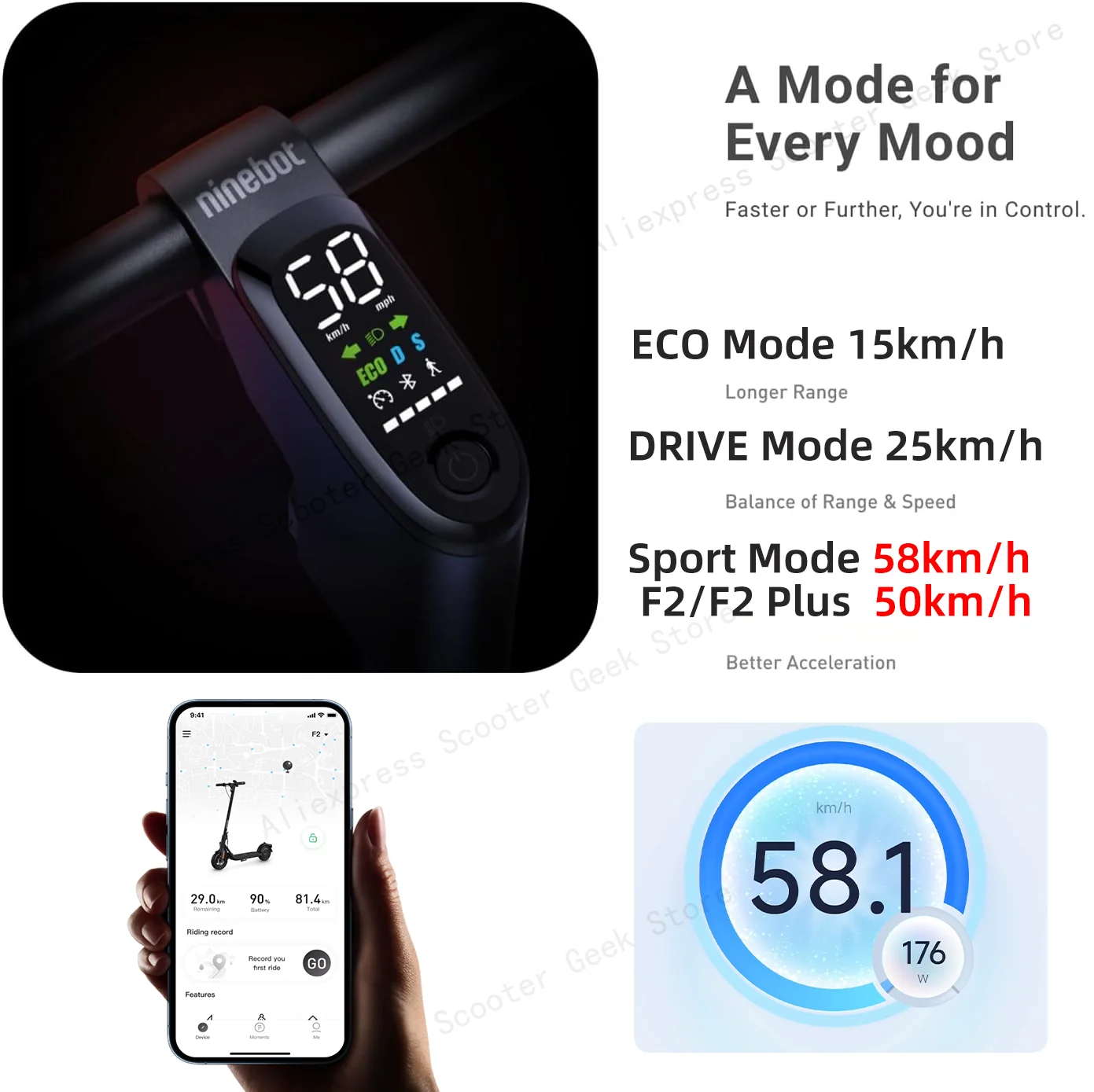Electric Scooter Accessories Electric Bike Controller Custom Controller 58km/h Unlimited Speed Ninebot by Segway F2/F2 PLUS/F2 PRO E D Scooter 32km/h 58km/h Motherboard Part