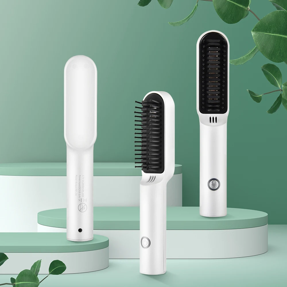 

GHD Wireless Heating Hair Comb Straightener Professional Men's Beard Flat Iron Ceramic Electric Hair Brush Hair Styling Tool