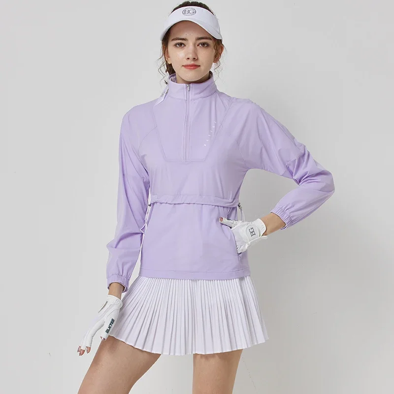 BG Golf Women's Ice Silk Sunscreen Clothing Breathable High-end UV Protection Sports Cool Loose Jacket Summer Thin Golf Coat