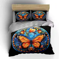 Ensemble de verrerie vitrailée motif papillon, exquis ensemble de literie en trois pièces, cadeau pour enfants et adultes 6