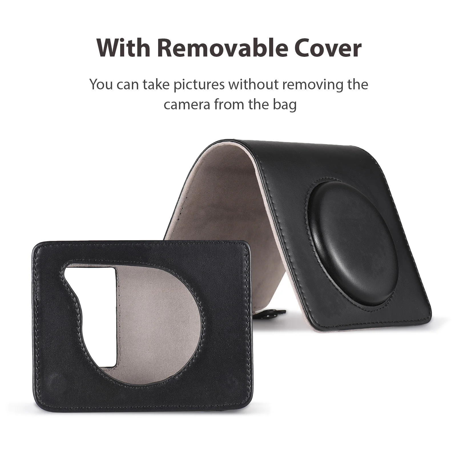 Portable Instant Camera Bag Camera Case Retro Style PU Leather Carrying Case for Kodak C300R/ Mini Shot 3 with Shoulder Strap