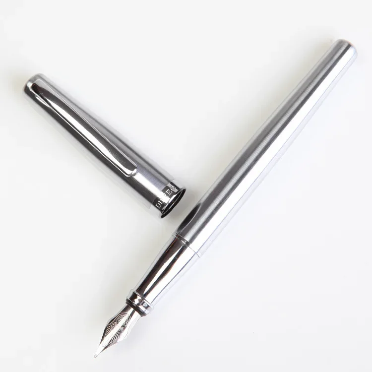 Duke 209 Luxury Black and Silver 0.8mm Curved Tip Calligraphy Pen Metal Steel Inking Pens with Original Gift Box Free Shipping 3