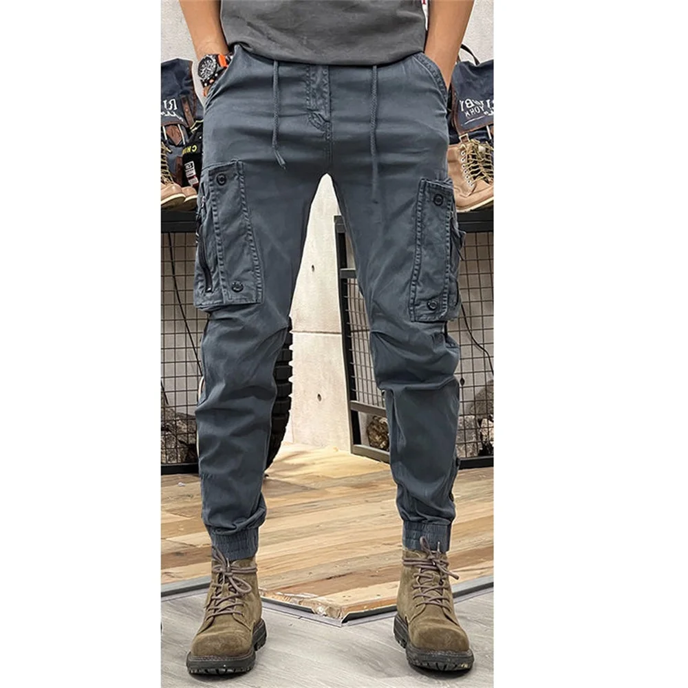 Camo Navy Trousers Man Harem Y2K Tactical Military Cargo Pants  Men High Quality Outdoor Hip Hop Work Stacked Slacks y2k pants
