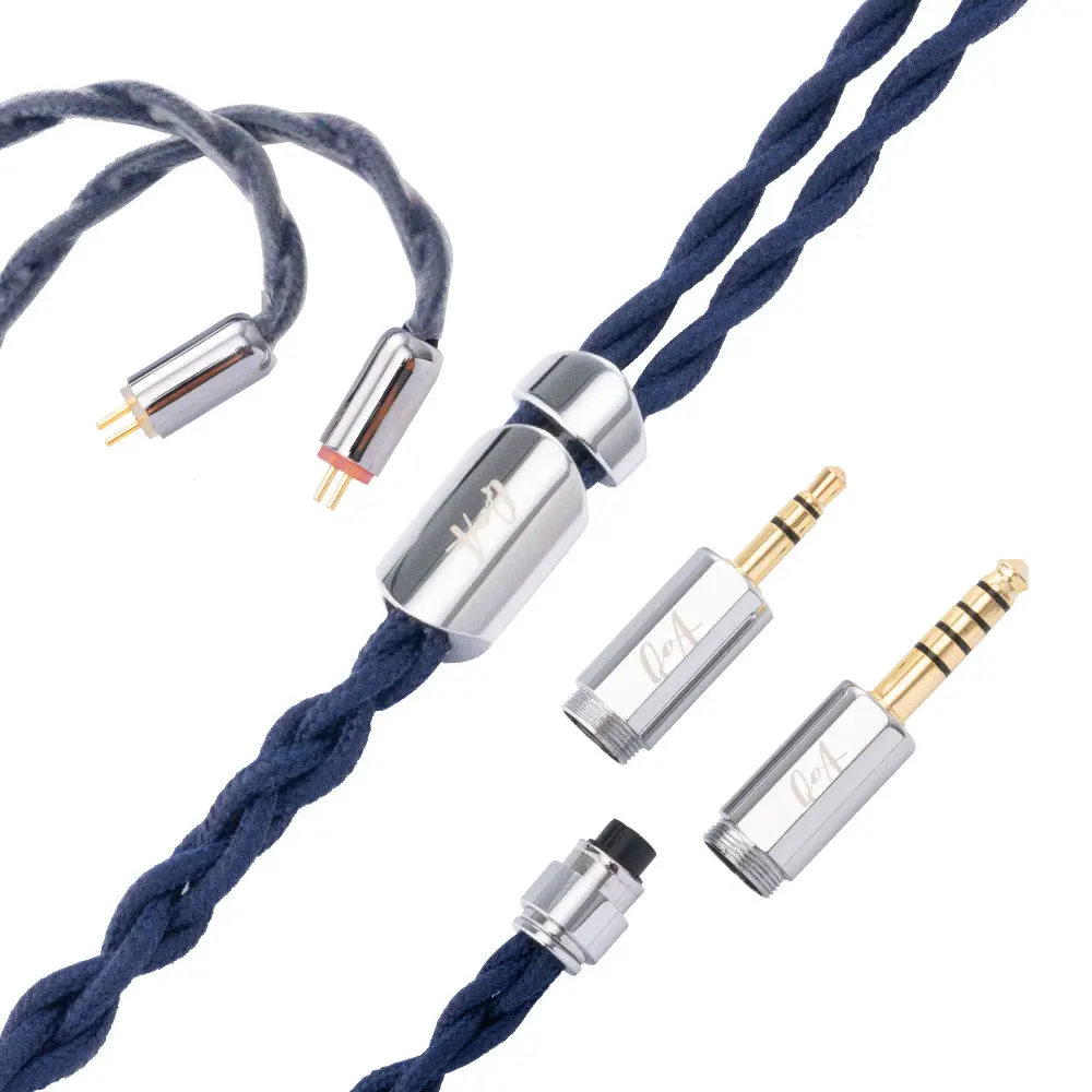 New QOA GIN Earphone Upgrade Cable OCC+ OCC Silver-plated 3.5mm+