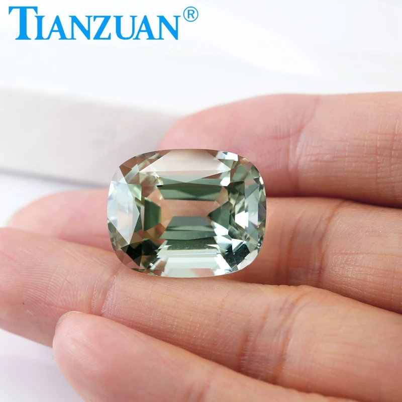 27.35ct Cushion Shape Natural Green Quartz Light Green Color Loose Gem Stone with GTC Certificate