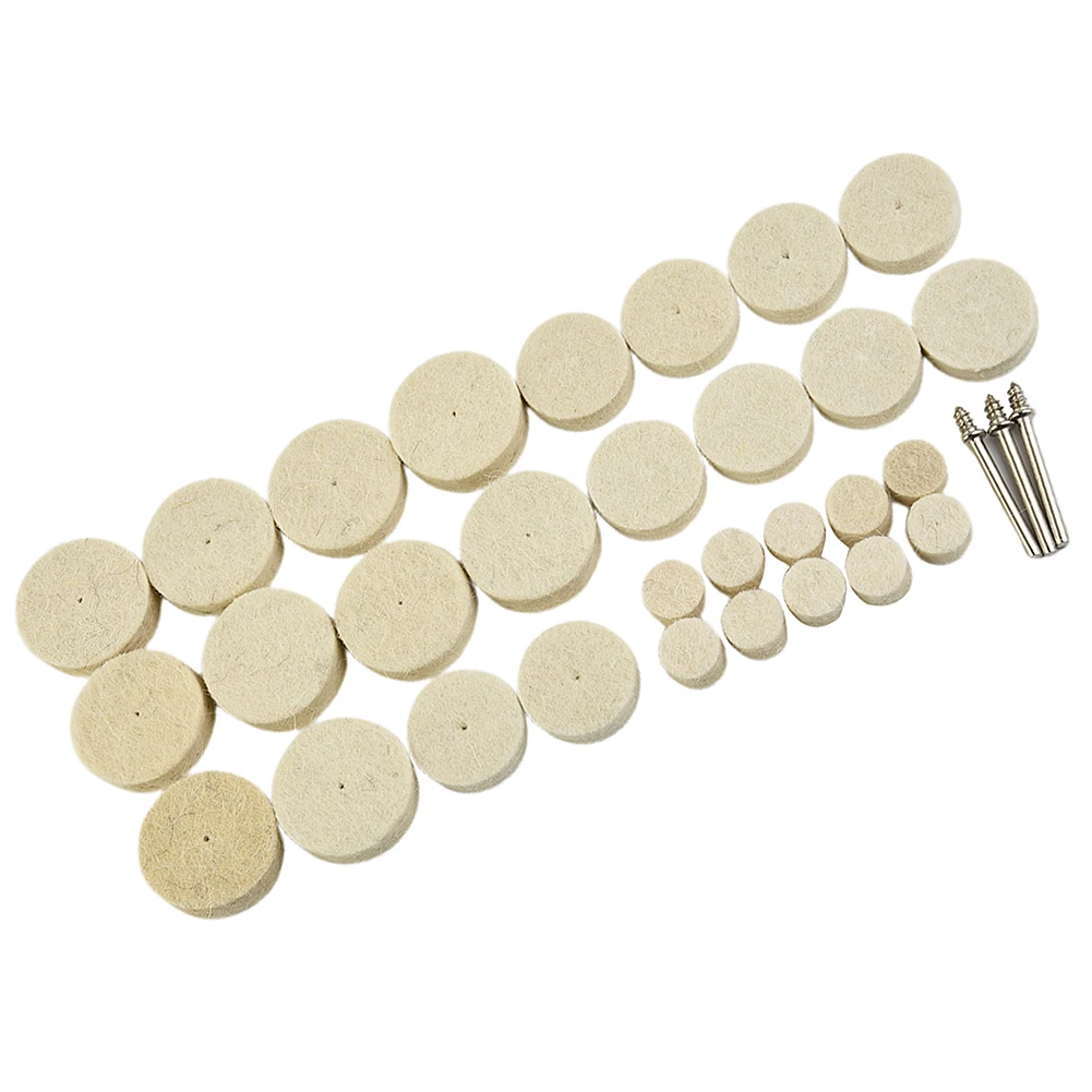 

Home Wool Felt Wheels Polishing Wheel Rotary Tool Silver 33pcs 3mm Accessory Buffing Wheel Kit Cloth Household Brand New