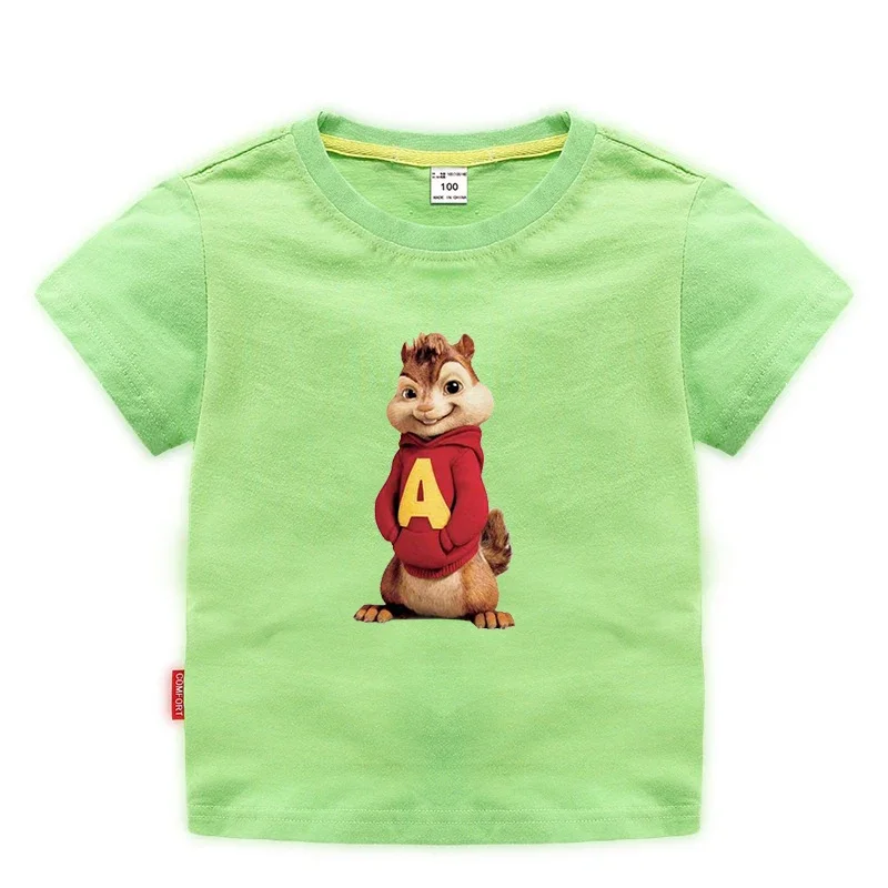 Potdemiel Summer Kids T Shirts Baby Boys Short Sleeve T-shirts Alvin and The Chipmunks Tee Children Clothes Costume Kids Shirts 4