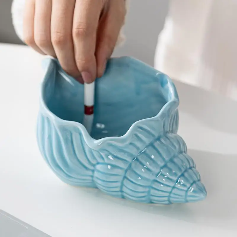 

European Creative Conch Ashtray Key Storage Smoking Accessories Home Gadgets Prevent Wind And Dust Gift Key Jar Entry Door