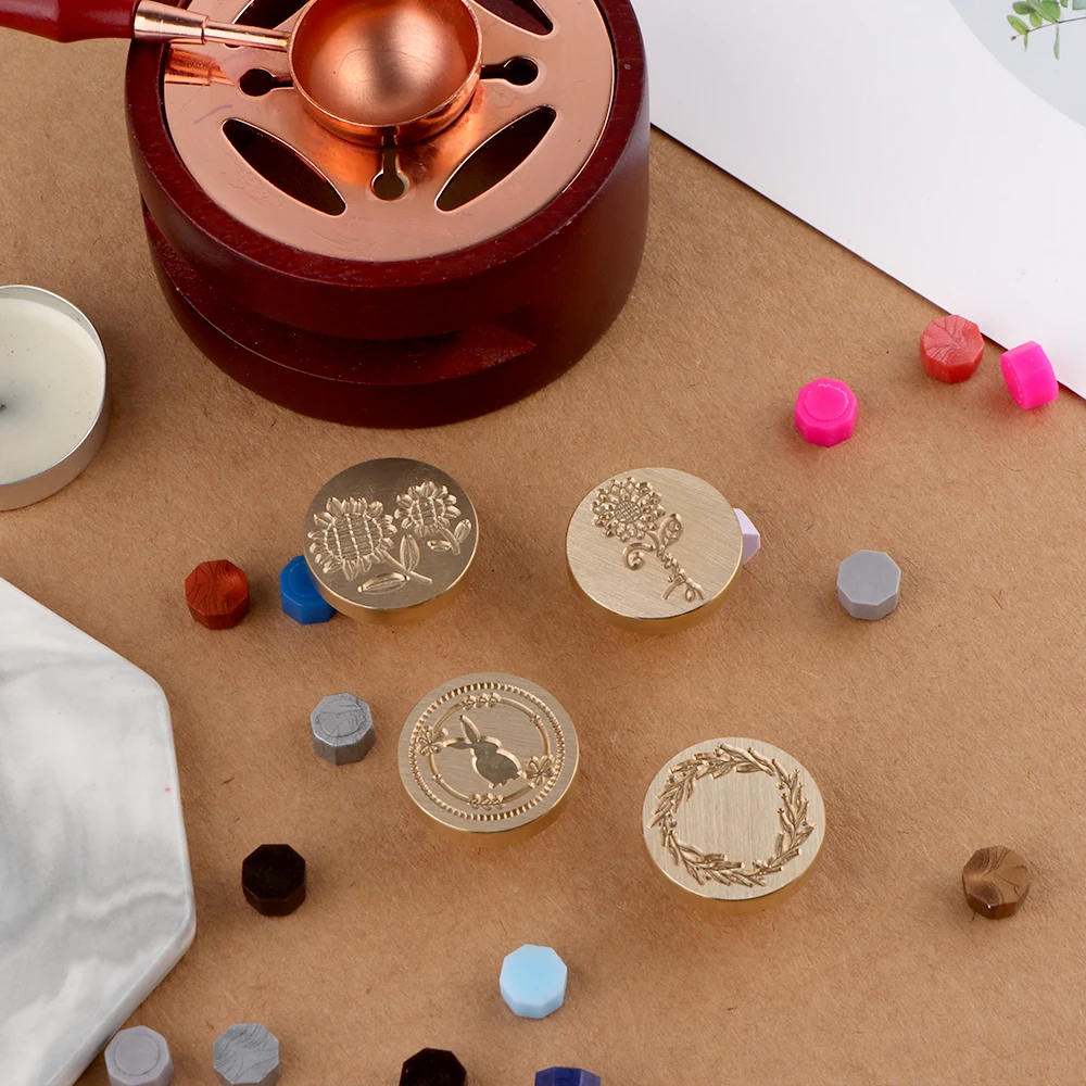 Flowers Dandelions Daisy Patterns Wax Seal Stamps Brass Wax Sealing Stamp Heads for Wedding Invitations Envelope