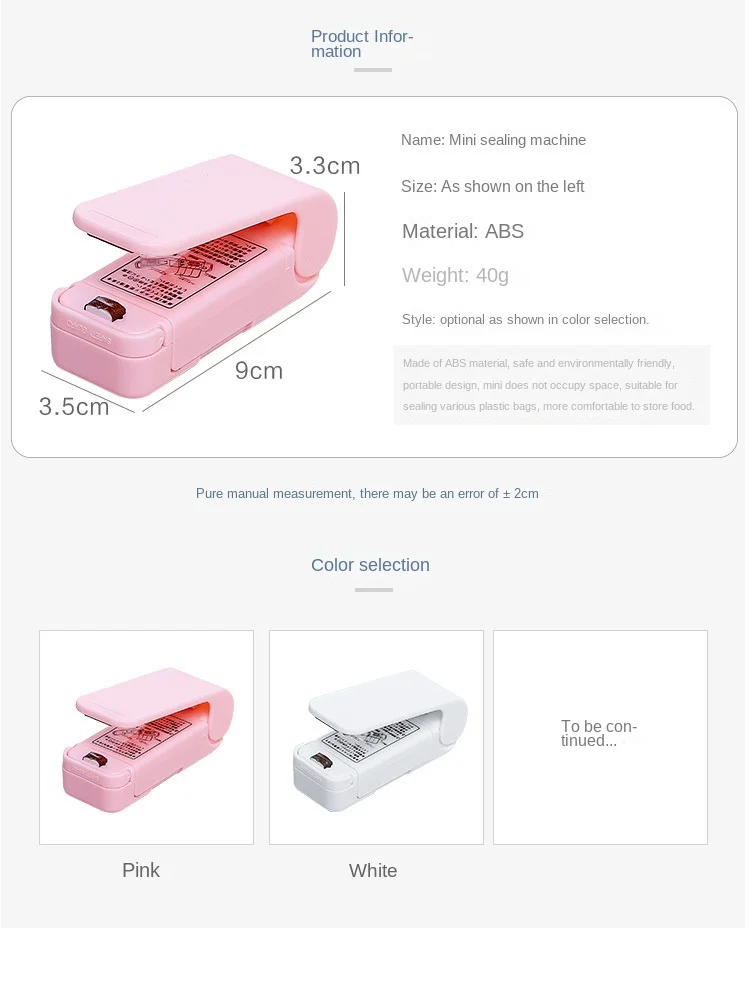 Description Picture 3 of itemHome Vacuum Packaging Machine Plastic Bag Sealer Thermal Plastic Food Bag Closure Portable Sealer Food Packaging Heat Sealer 