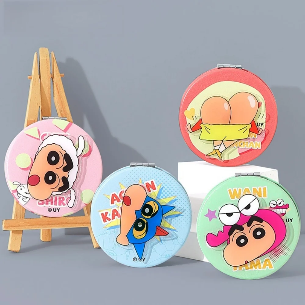 Crayon Shin-chan Double-Sided Folding Mirror - Cute Cartoon Portable Makeup Accessory