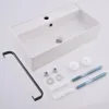 Wall Mounted Bathroom Sink with Towel Rack, 21" X 12" Modern Wall Mount Sink, Sinks for Small Bathrooms Wall Hung Sink 3