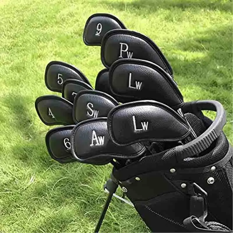 Premium Magnetic Leather Golf Club Head Cover a Set of 11 Pieces Suitable for Most Club Heads Embroidered With Club Labels 2