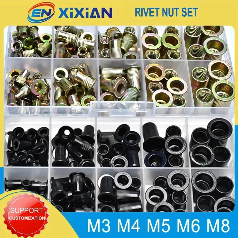 M3-M8 Aluminum Carbon/Stainless Steel Flat Rivet Nuts Molly Jack Nut ...