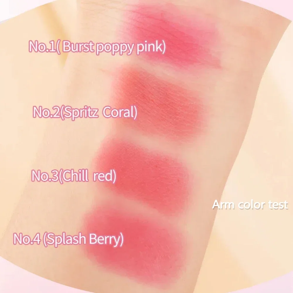 4pcs Set Jelly Cheek Blush Tint 3-in-1 Transparent Moisturized Blusher Facial Contour Rouge Lip Stick Long Lasting Rouge Makeup 4