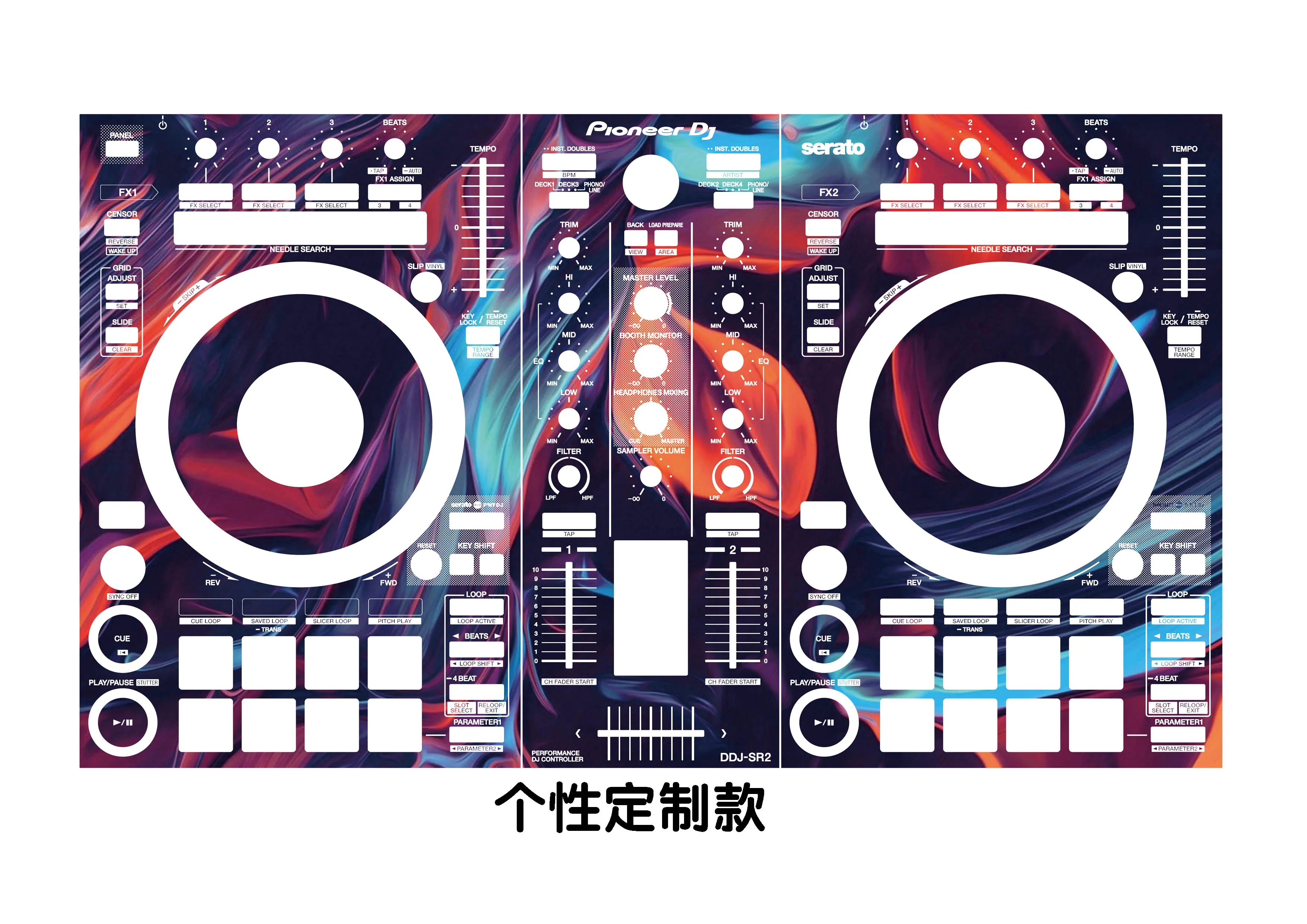 

Pioneer DDJ-SR2 controller panel film. Disc player personality color stickers, can be customized, models can be customized