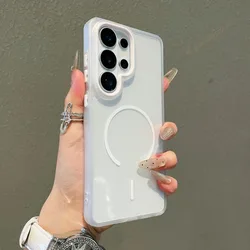 Luxury Transparent Shockproof Phone Case - Clear Candy Design - Galaxy S26 (White)