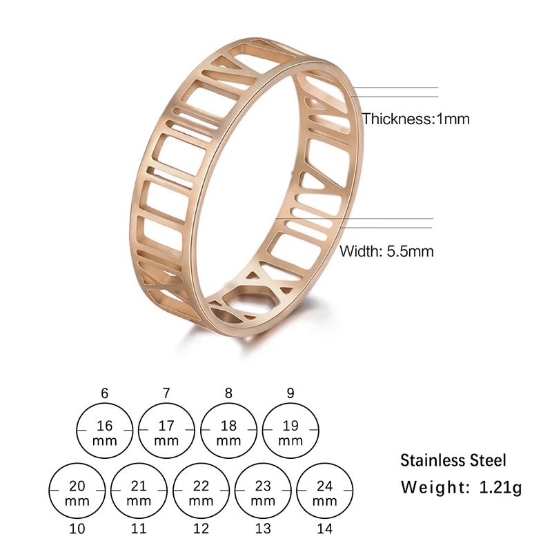 Edelstahl Hohl Runde Ringe Brief Gold Farbe Überzogene Breitband Persönlichkeit Terndy Schmuck Für Geschenke Und Party – Detail 10