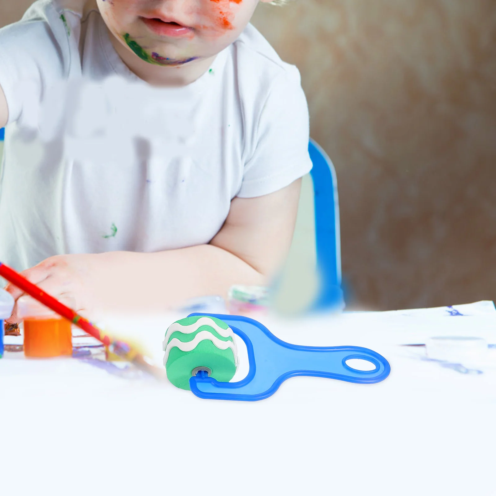 어린이용 페인팅 스폰지 브러시 롤러 스탬프, 드로잉 용품, 스탬퍼 롤러 그래피티용 스탬퍼