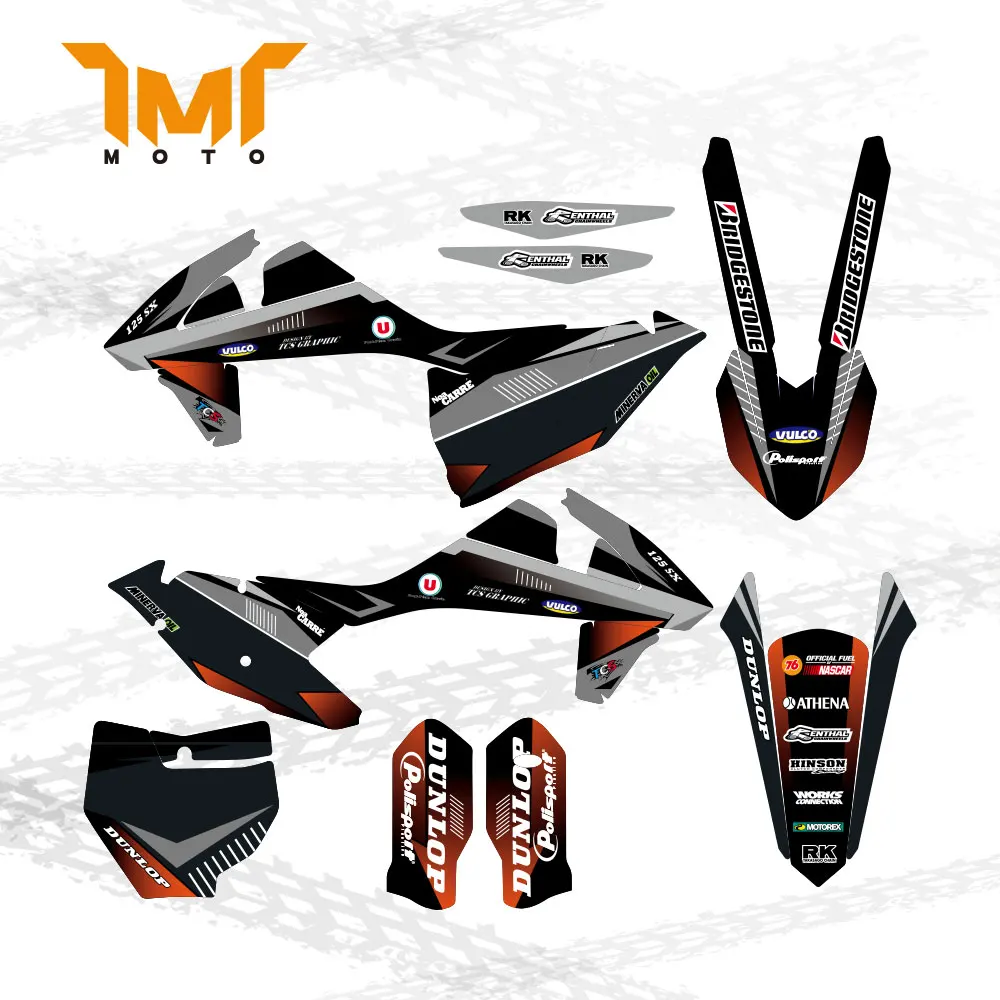 TMT  Full Plastics Graphics Decals Stickers Kits For KTM  EXC EXCF XCW 125 250 350 450 2017-2019 XC XCF SX SXF 2016-2018