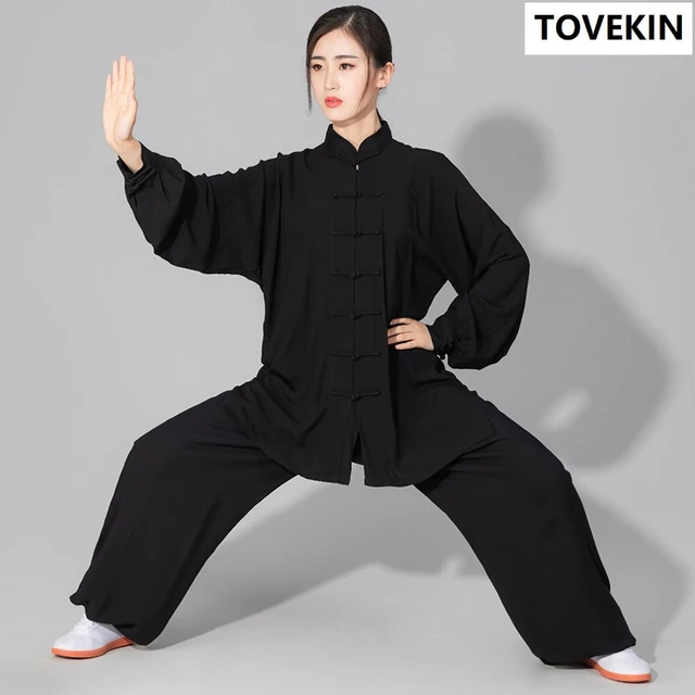 Costume Tai Chi Kung Fu en coton doux pour hommes et femmes, uniforme d'arts martiaux, veste et pantalon Wing Chun 1