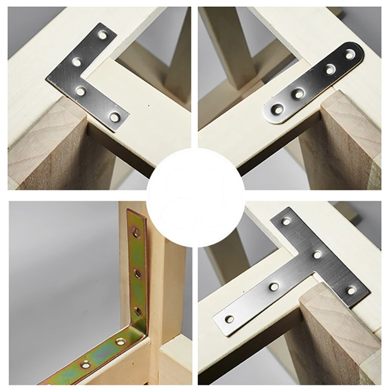 L-shaped/T-shapedStainless steel Corner Code 90 Degree Right Angle Fixed Bracket Connector Furniture Bed Frame Cabinet Support