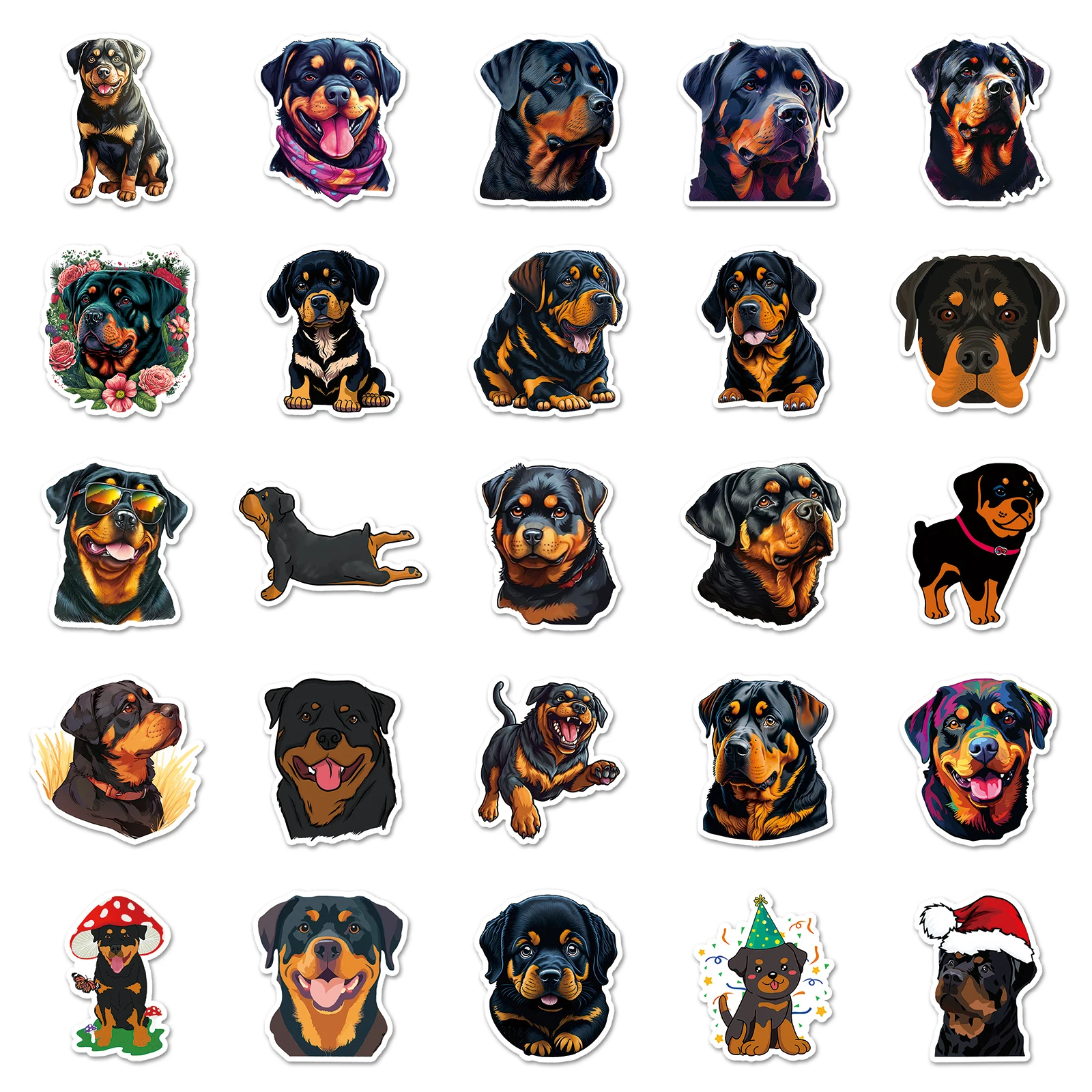 50pc The Rottweiler series Cartoon Cute Graffiti Stickers Suitcase Laptop Guitar Skateboard Personalized Decoration Stickers anime stickers diy poster sticker