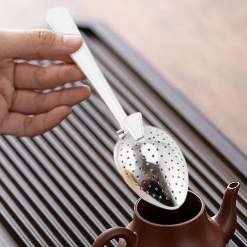Stainless Steel Tea Infuser Snap Ball Tea Strainer With Long Handle Fine Holes Interval Diffuser Steeper For tea coffee