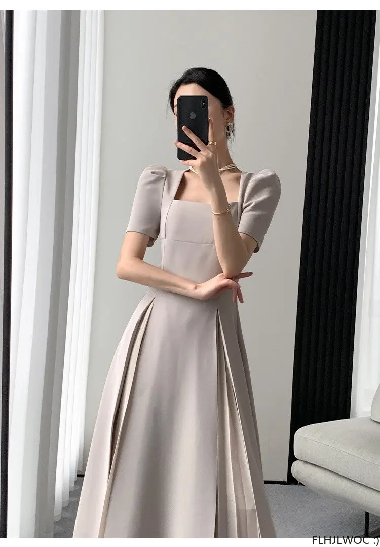 韓国無地エレガントロングドレス セットアップ ロング丈 無地 セクシー エレガント 結婚式 韓国
