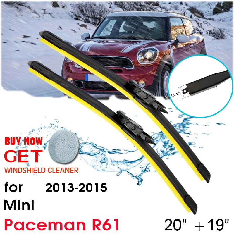 

Car Wiper Blade Window Windshield Rubber Silicon Refill Wiper For Mini Paceman R61 2013-2015 LHD/RHD 20"+19" Car Accessories